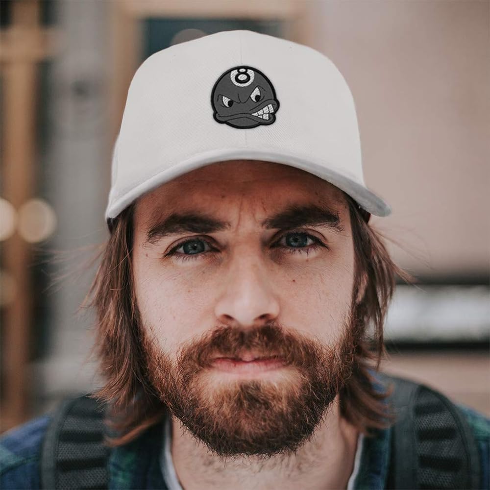 Custom Baseball Cap 8 Ball Style B Embroidery Billiards
